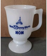 Vintage Walt Disney World Mom White Milk Glass Pedestal Footed Mug Coffe... - €12,16 EUR