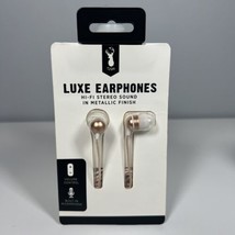 Typo Luxe Metallic Rose Gold Earphones HI-FI Stereo Sound Volume &amp; Microphone - £11.09 GBP