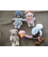 Vintage 1980&#39;s Stuffed Animal w/ Ocean Toys Doll Purple Yarn Hair Clown ... - $614.82 MXN