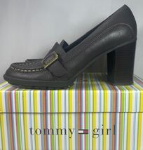 Tommy Girl Chunky Heel Leather Upper Pumps - Brown - Size 8M - $23.22