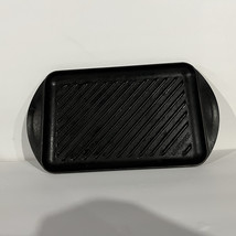 Le Creuset Black Cast Iron Griddle Grill Pan Plate #32 France 15&quot; x 8.5&quot; - $39.59