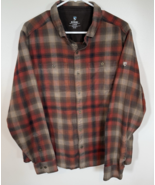 Kuhl Men&#39;s Size L Law Flannel Long Sleeve Shirt Brown Orange Cotton Tenc... - $805.19 MXN