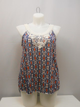 French Laundry Ladies Halter Top Spaghetti Strap Geometric Size L - £15.68 GBP