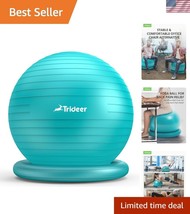 Ergonomic Yoga Ball Chair with Base for Improved Posture &amp; Back Pain Relief - $60.00