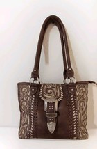 Montana West Concealed Carry Western  Leather Purse  Handbag Brown (Pre-... - $32.62