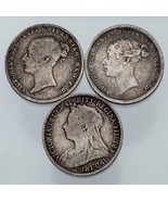 Lot of 3 Great Britain Victoria Six Pence Coins (1860 - 1897) F - VF - €49,65 EUR