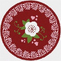 pepita Doily Floral Red Needlepoint Canvas - $82.00+