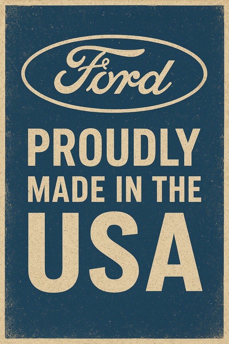 Ford USA Service  Genuine Parts Metal Sign 8x12in  Garage Car Mustang F - $24.74