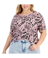Freeze 24-7 Ladies Trendy Plus Size Graphic Mickey T-Shirt Mauve Pink 1X - £20.08 GBP