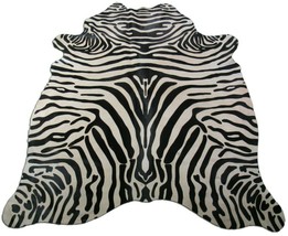 Zebra Print Cowhide Rug Size: 7&#39; X 5 3/4&#39; Upholstery Zebra Cowhide Rug C-1230 - £158.45 GBP