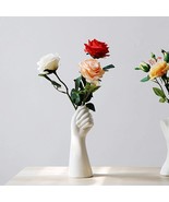 9 Inch Modern Art Ceramic Flower Vase Hand Holding Plants Flower Container, - £28.31 GBP
