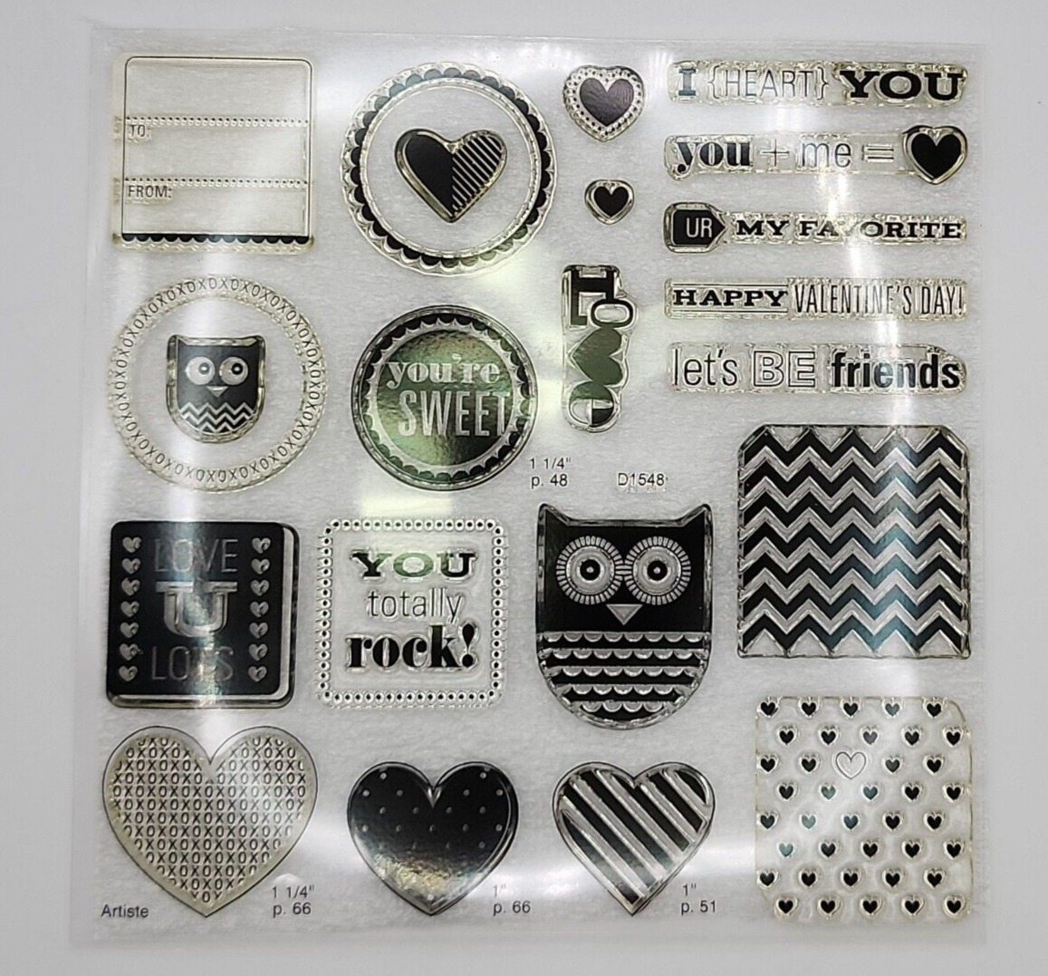 Close To My Heart My Acrylix Cling Stamp Set - Whoo's Your Valentine D1548 *NEW* - $15.47