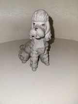 Vintage Grey hand painted Sitting Poodle Figurine - £11.03 GBP