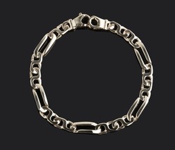 Herren Figaro Link Handgemachte Armband Massiv 14k Gelbgold 21cm - $2,176.92