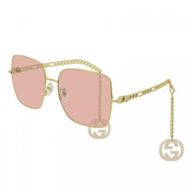 GUCCI GG0724S 003 Gold Pink 61-18-135 Sunglasses New Authentic - £338.66 GBP