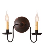 &quot;ASHFORD&quot; Wall SCONCE WOOD &amp; METAL LIGHT Handcrafted Distressed, ESPRESSO - $251.23 CAD