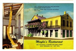Maylie&#39;s Restaurant Linen Postcard Poydras New Orleans Louisiana  - £9.49 GBP