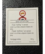Monopoly Scooby-Doo Collectors Ed. Part: Title  Deed - Gas Station - $4.28