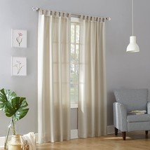 No. 918 Trevor Heathered Texture Semi-Sheer Tab Curtain Single Panel 40&quot; x 84&#39;&#39; - £9.41 GBP