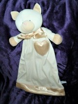 Applause Cream/Taupe/Gold/Beige Fleece Security Blanket Heart Satin Kitty Cat - £103.18 GBP