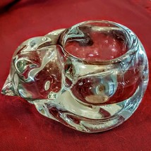 Indiana Glass CAT Votive Candle Holder Curled Up &amp; Sleeping Interior Hom... - £15.79 GBP
