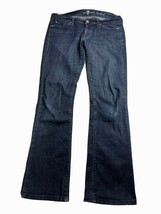 7 For All Mankind Womens Jeans Bootcut Blue Dark Wash Denim SZ 29 - £16.48 GBP