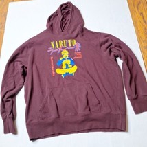 Naruto Ramen Ichiraku Anime Hoodie Size Medium Burgundy - $19.79