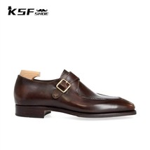 SHOE Single Monk Strap Business Shoes for Men Designer Fashion Genuine Leather O - £119.49 GBP