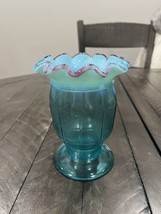 Northwood &quot;Block&quot; Celery Vase l905 Antique, Great Condition Pink Ruffle ... - $49.49