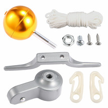 Best Flag Pole Parts Repair Kit Dia Truck Pulley Gold Ball Cleat Clips R... - £23.97 GBP