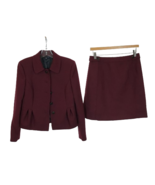 Womens Size 4 Brooks Brothers Burgundy Wool Blend Blazer and Skirt Suit Set - £46.32 GBP
