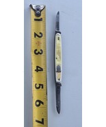 Vintage Kent Camillus Yellow Celluloid Scale Pocket Knife 2 Blade Double... - $9.90
