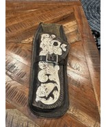 VTG Western Tooled Brown Leather Drop Hip Holster 11.5 X 5 - $939.88 MXN