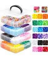 4800pcs Pony Beads Kit – 18 Colors &amp; Glitter Beads for DIY Bracelets &amp; C... - $39.99
