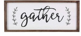Wood Gather Wood Framed Boxed Wall Sign Plaque Farmhouse Kitchen Decor 24&quot;LX10&quot;H - £13.85 GBP