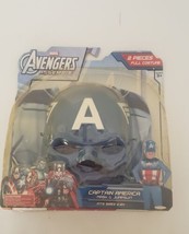 Marvel Avengers Assemble Captain America Mask &amp; Jumpsuit 2013 Size 4-6x Costume  - £20.25 GBP