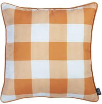 Set Of 2 18&quot;  Fall Season Pumpkin Gingham Throw Pillow Cover - £44.61 GBP