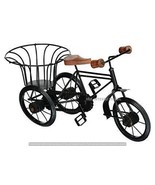 Wrought Iron And Wood Cycle Rickshaw Showpiece Flower Vase Toy, table to... - £55.07 GBP