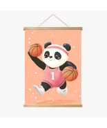 Poppy the Panda Point Guard Wood Frame Hanger by Dancing Littles Jungle - $39.99