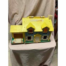 Fisher Price Little People Vintage #952 Yellow Blue Play Family House 1969 Vtg - £43.52 GBP