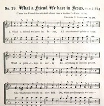 1883 Gospel Hymn What A Friend We Have In Jesus Sheet Music Victorian ADBN1jjj - $14.99