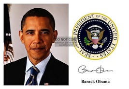 President Barack Obama Presidential Seal Autographed 4X6 Photograph - $7.97