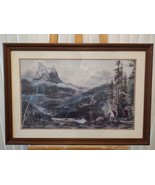 Georgie Mcbride Mountain Man River Landscape Matted Lithograph Print 32&quot;... - £230.04 GBP