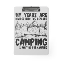 Personalized Black and White &quot;Camping &amp; Waiting for Camping&quot; Fiberboard ... - £37.93 GBP