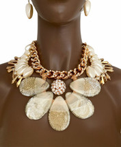 Crystals Faux Pearls & Acrylic Oversized Cleopatra Statement Necklace Drag Queen - $83.60