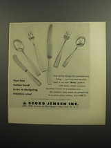 1952 Georg Jensen Arno Tableware Ad - That fine Italian hand turns to designing  - $18.49
