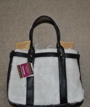 Womens Purse Tote Bath &amp; 4 Pc Body Set Fx Fur White Vanilla Sugar Large ... - £11.89 GBP