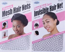 3 PIECES THIN FRENCH MESH INVISIBLE HAIR NETS FISH COOKING CAP SNOODS - $2.99