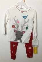 CARTER&#39;S Sleepwear Reindeer Christmas 2 Piece 12 MONTHS BABY Shirt Pants - $19.40