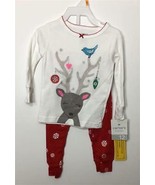 CARTER&#39;S Sleepwear Reindeer Christmas 2 Piece 12 MONTHS BABY Shirt Pants - £15.46 GBP